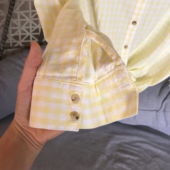 Maurice Vintage Gingham Long Sleeves Top - Yellow - Picture 4 of 8